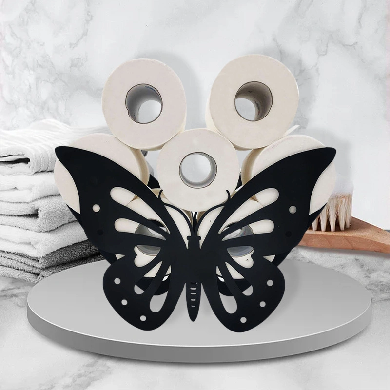 Butterfly Hold Extra 8 Rolls Metal Wall Toilet Paper Storage