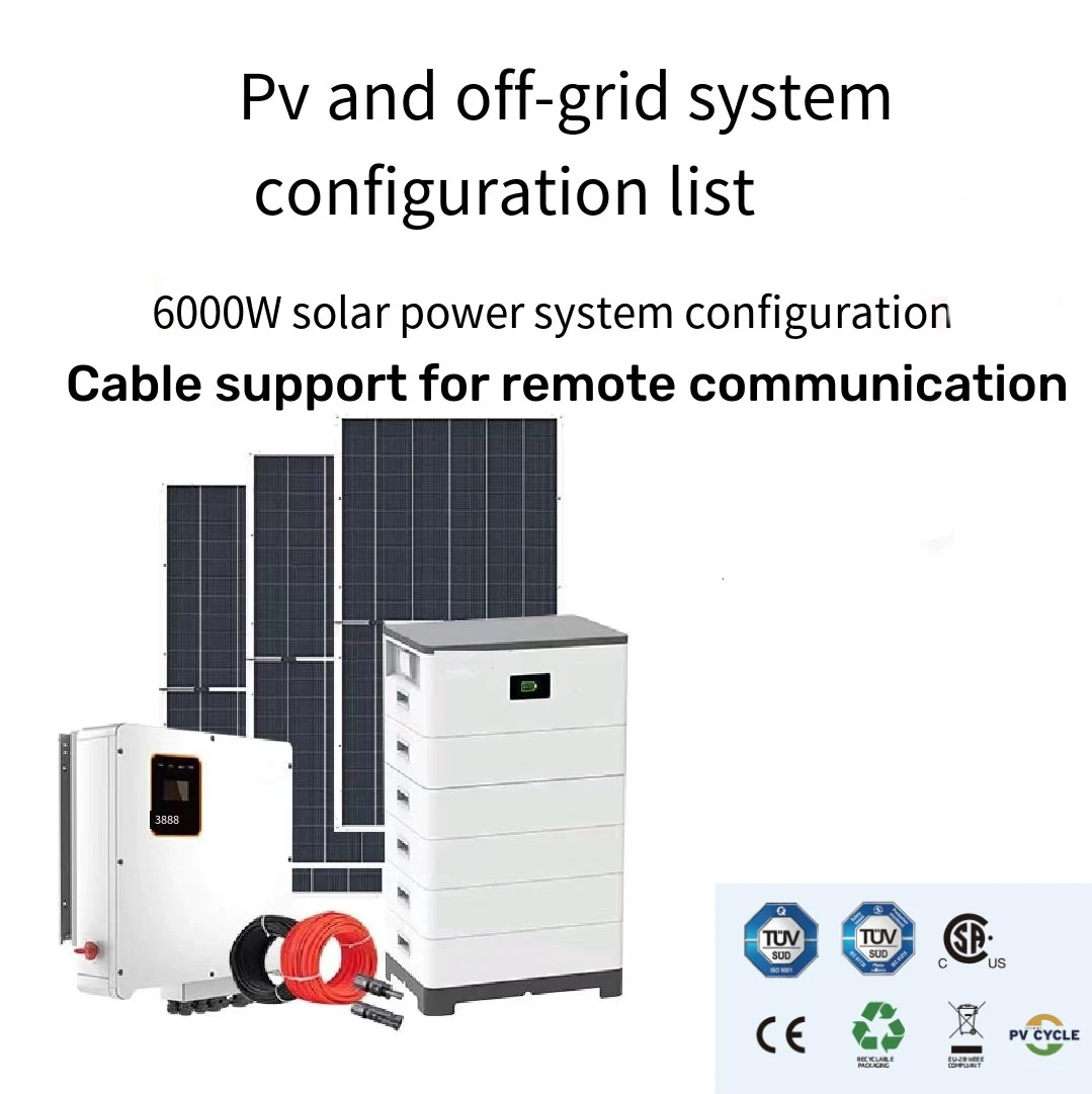 Solar Home sistema de pilas de almacenamiento óptico componentes de apoyo Canadian/Longi/Jinko/Ja Solar/Risen/Trinasolar/Yingli/Hanwha 3kw 4kw 5kw 6kw 8kw 9kw 10kw 75kw