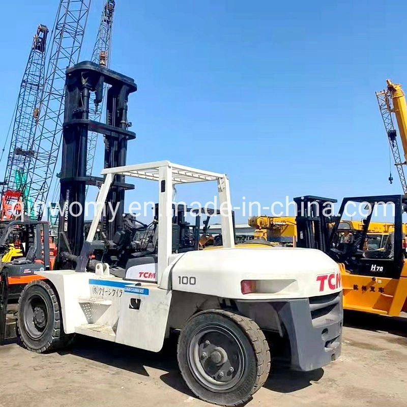 4meters Mast Height 6neters Lift Height Used Tcm Fd100 Diesel Forklift Isuzu 6GB1 Engine