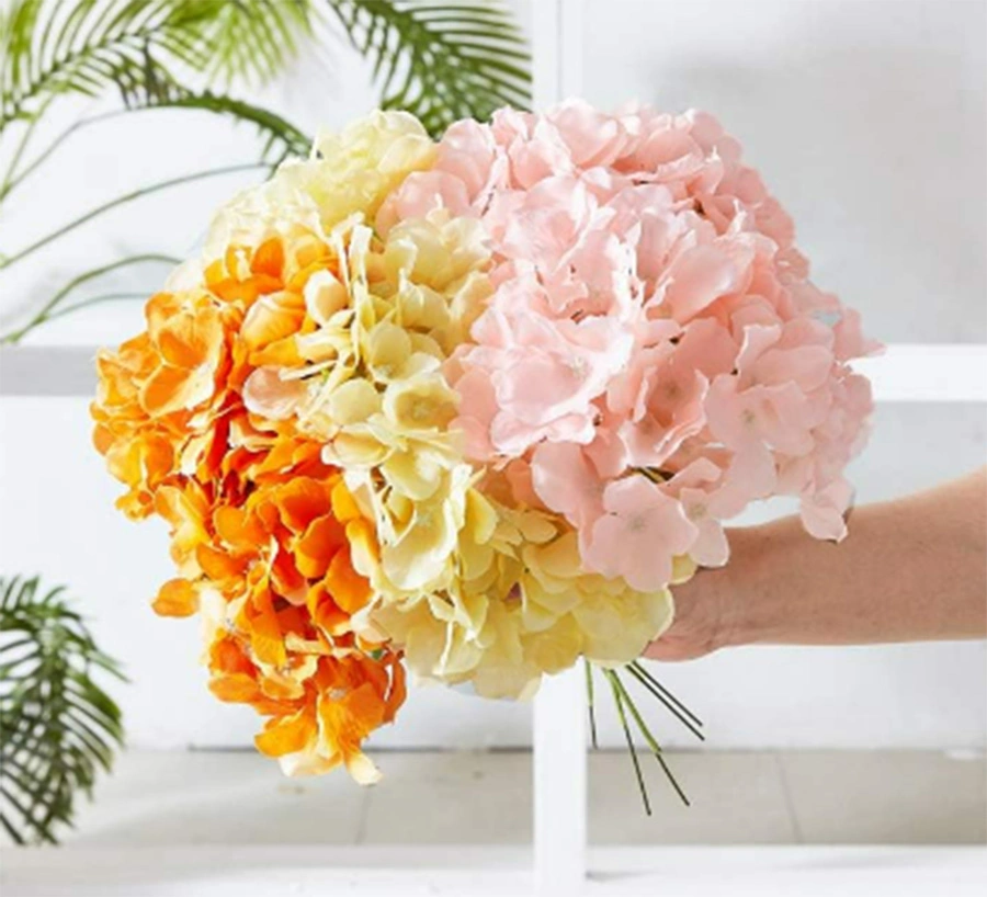 Hortensia Blumen Blush Heads 10 Fake Hortensia Seide Künstliche Blumen Für Hochzeit