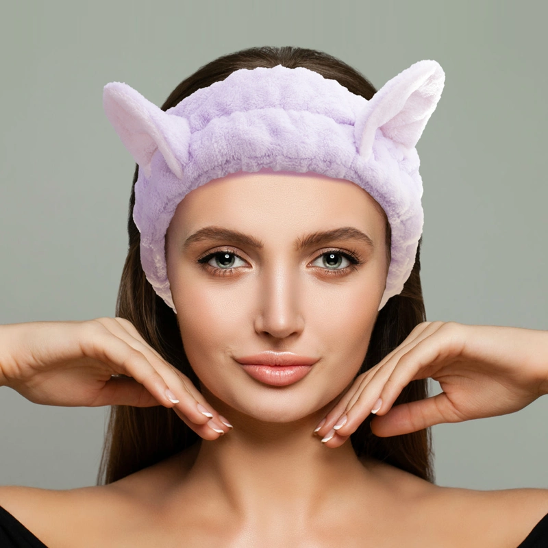 Hair Accessories Soft Coral Fleece Turban Bowknot Headwrpas Custom Makeup Bow Bath Headband for Women Cosmetic & Facial SPA