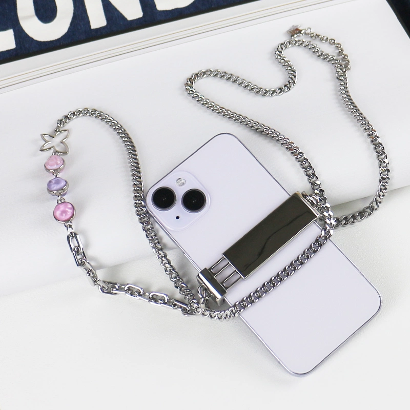 Round Orb Charm Chain Phone Clip Crossbody Phone Case Accessory