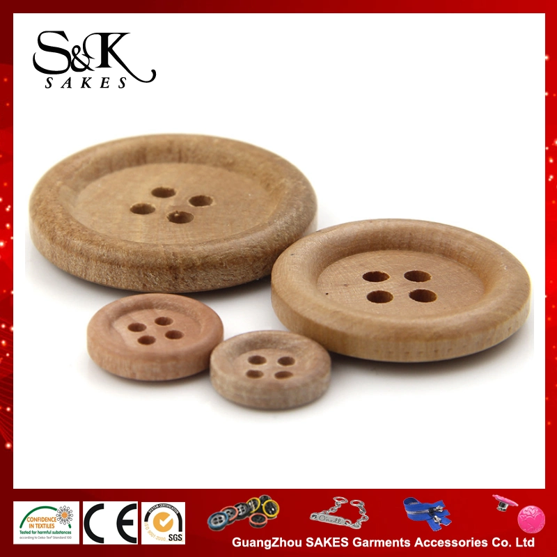 Custom Natural Button of Wooden Button for Garments Accessories