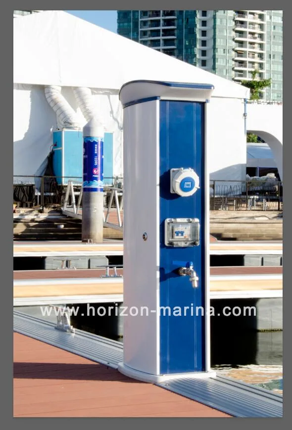 Al 6061 Case Power and Water Pedestal Service Bollard for Floating Aluminum Pontoon