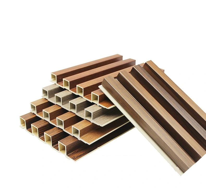 Placa de cobertura composta de madeira de plástico personalizada para remoção de vinil Timber Decorativo Painel de parede 3D com revestimento canelado em PVC WPC