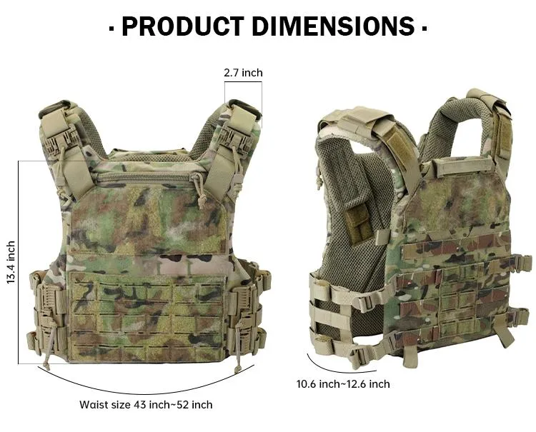 Fournisseur professionnel Laser Cut système Molle Camouflage vert veste tactique de transporteur de la plaque