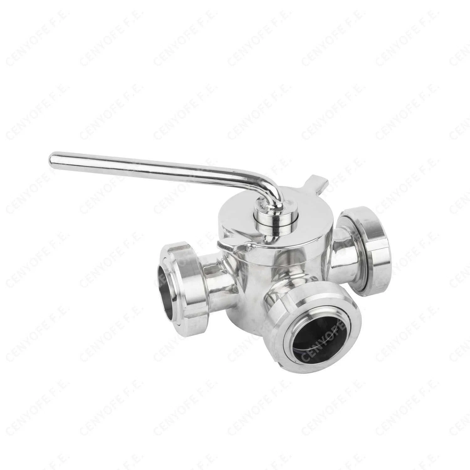 Stainless Steel Sanitary 3 Way Plug Valve with Bsm Union