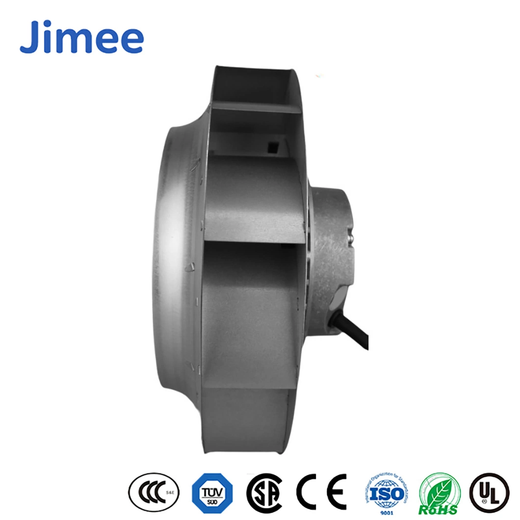 Jimee Motor China Electric Air Blower Manufacturing Jm250e2b1 2200 (M3/H) Air Flow Ec Centrifugal Fans Inline Centrifugal Extractor Fan for Cooling Ventilation