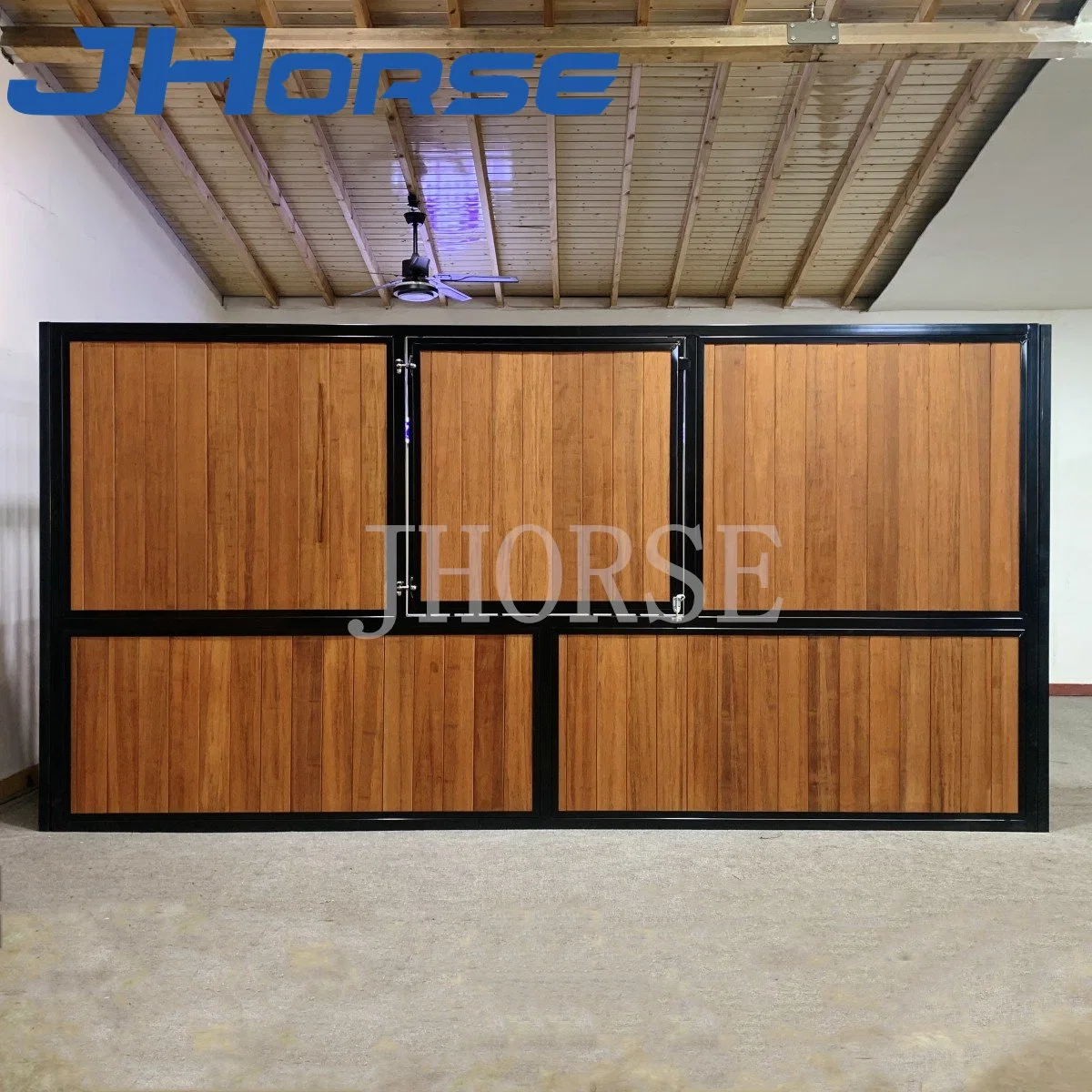 Full Bamboo Wood Side Back Panel Horse Stall Horse Stable Metal Side Partition Panel