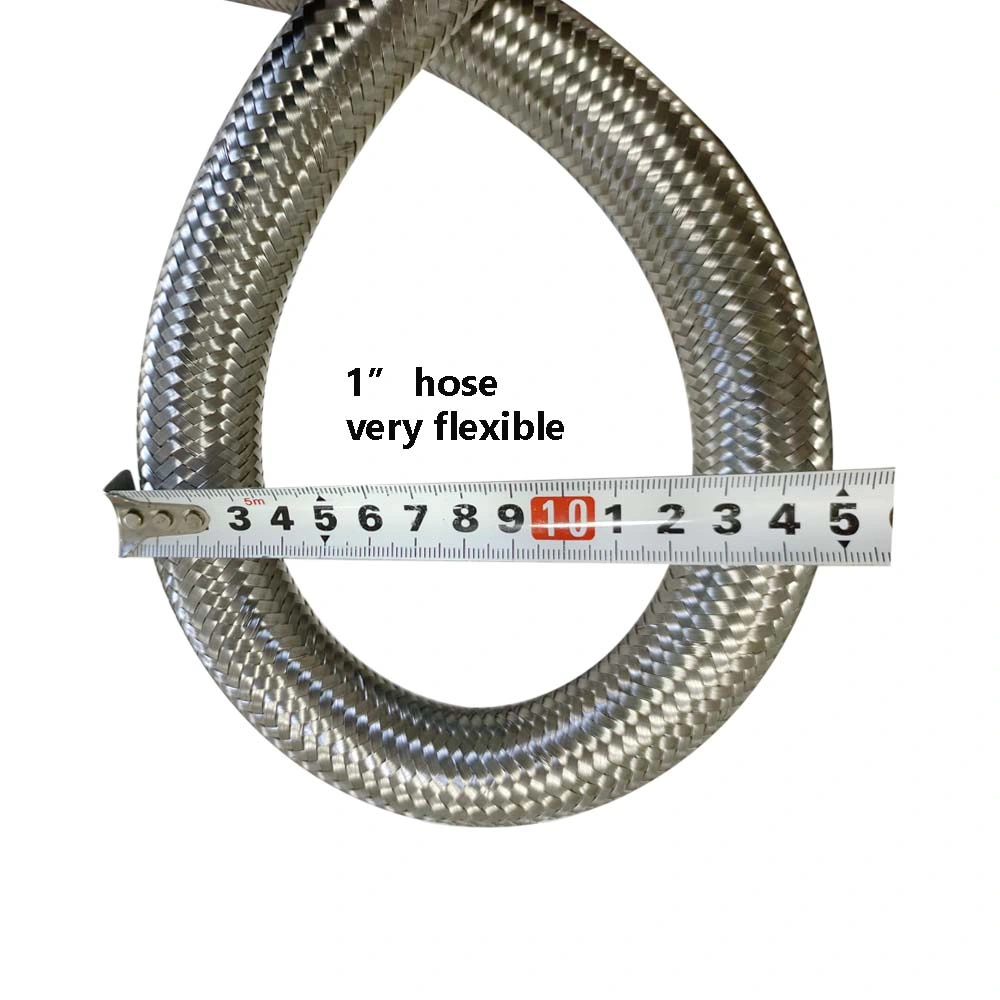 Smooth Inner PTFE Convoluted Hose Stainless Steel Braided PTFE Flexible Big Hose