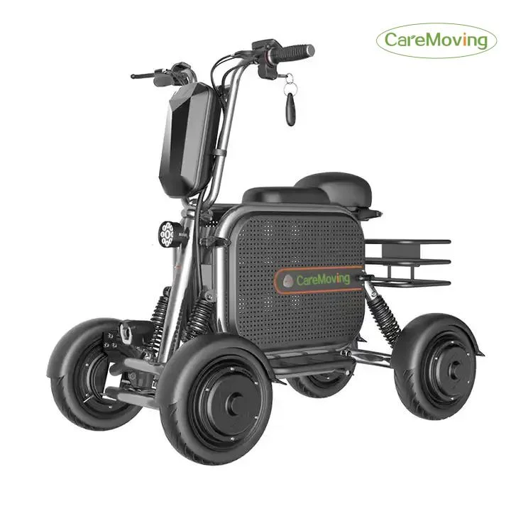 Four Wheel Electric Scooter with Basket E-Scooter Adult 48V 500W 1000W Folding Electric Mobility Scooters with Lithium Battery