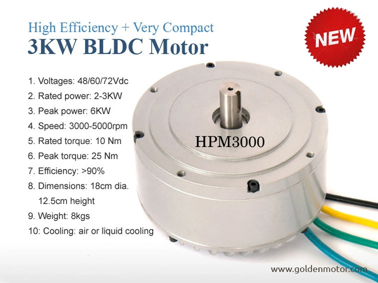 Ce Approved 3kw Brushless Electrical BLDC Motor for Electric Car, Electric Motorcycle, Electric Boat, Electric Go-Carts