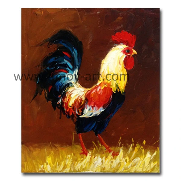 Handmade Palette Knife Rooster Canvas Oil Paintings