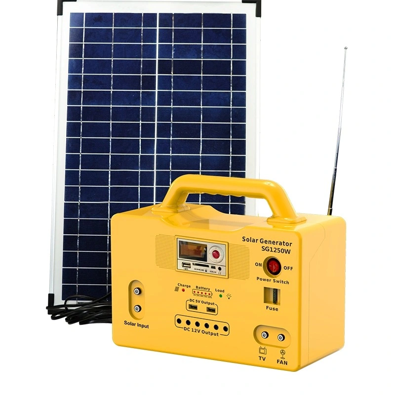 Solar Power Station High Density Power Camping with 30W LED Bulbs Integrated Portable Generator Solar Energy Power System