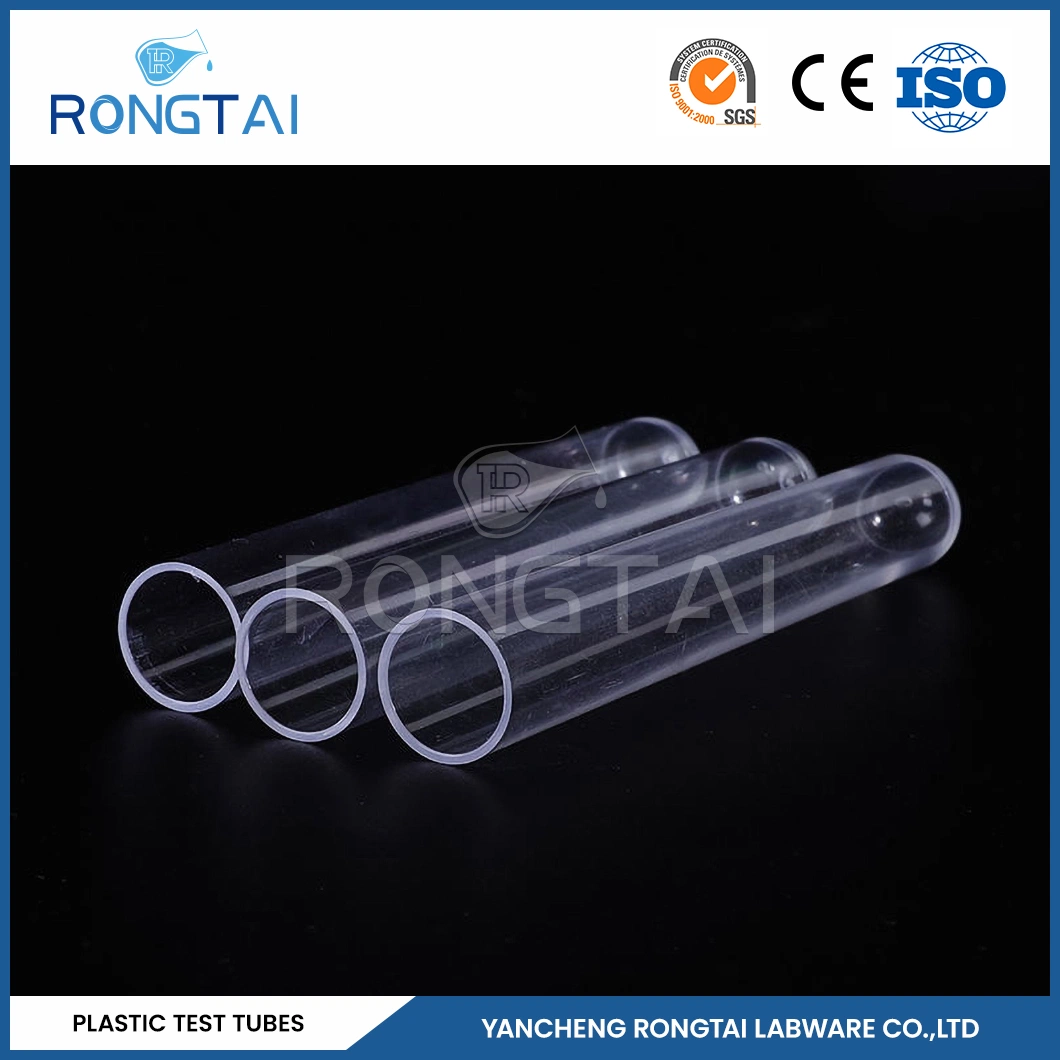 Rongtai 80ml Clear Clear Plastic Test Tube Lieferanten 13 * 100mm Kunststoff Einweg-Reagenzglas China 8ml 10ml PP Material 10ml Kunststoff Reagenzglas