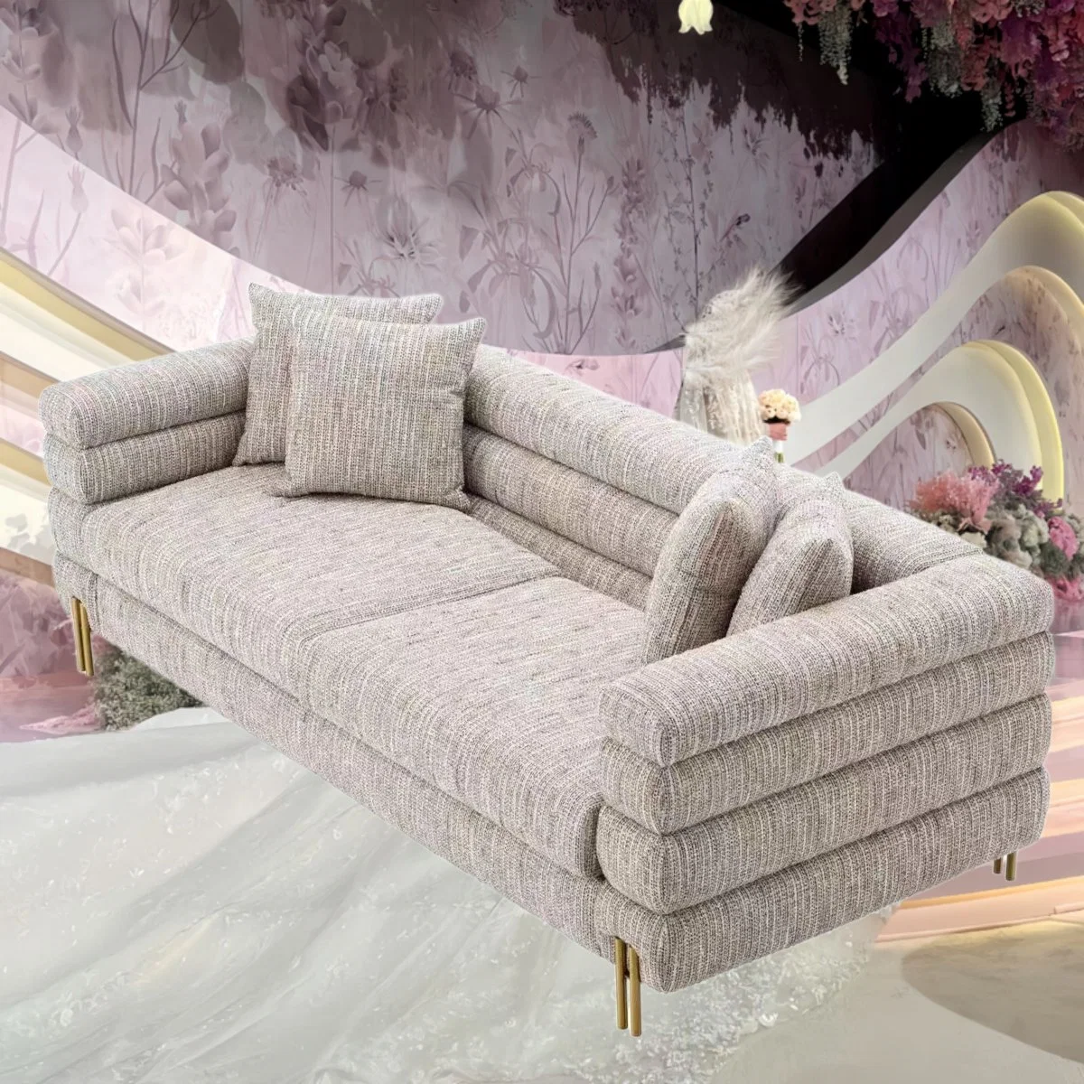 Wedding Hall Furniture Velvet Love Seats Furniture Living Room Sofa for Wedding