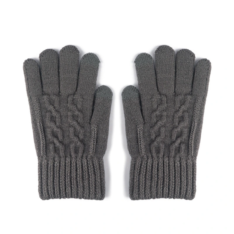 Wholesale Winter Warm Wool Acrylic Thicken Men Knitted Gloves