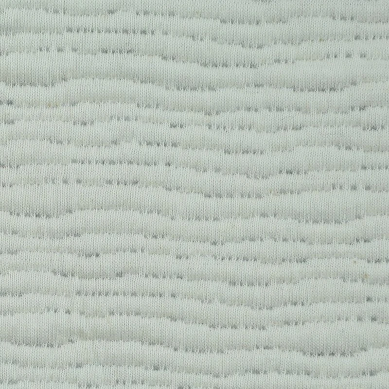 High Quality Custom Color White 85%Polyester 15%Spandex Stripe Woven Wavy Knitted Jacquard Fabric for Coat