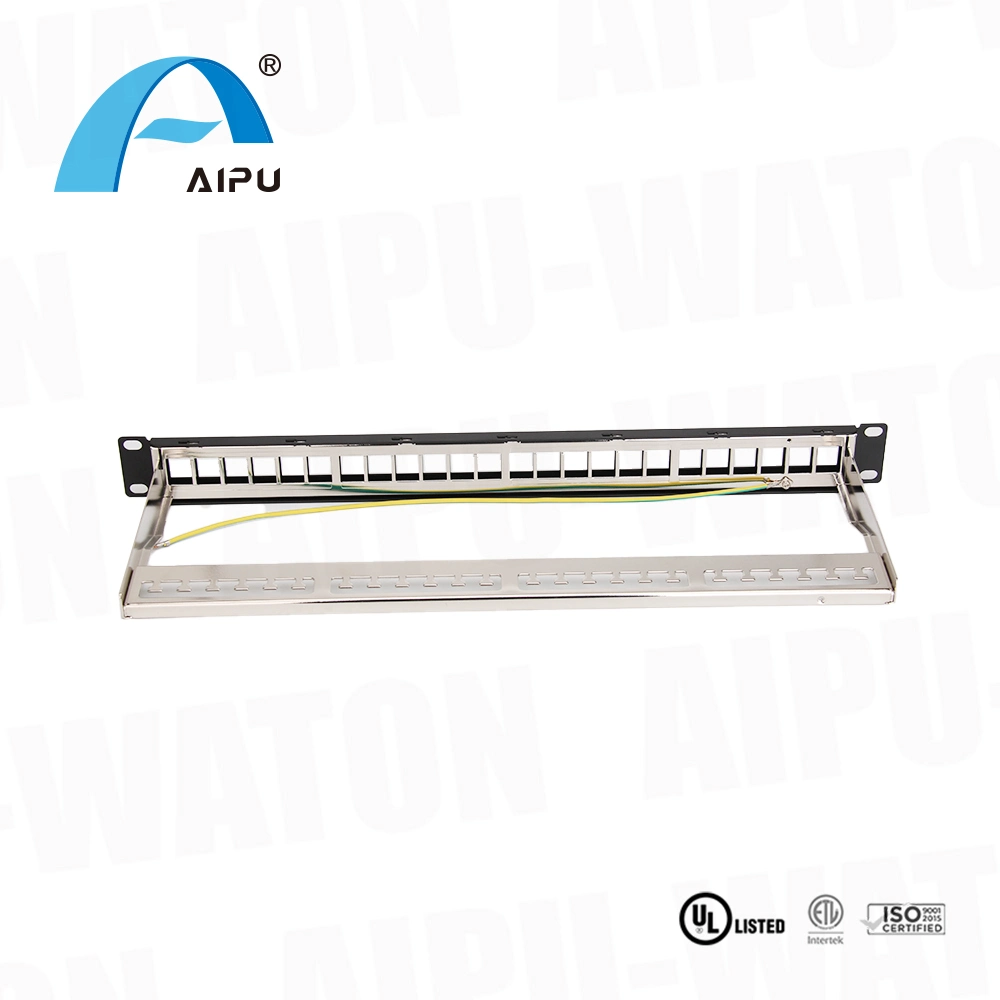 تصحيح تركيب رف غير محمي عالي الجودة مكون من 24 منفذًا 0.5u 1U لوحة توصيل كبلات الشبكة Cat5e CAT6 CAT6A التي تم تحميلها ETL UL 3p كبل توصيل كبل التوصيل المزدوج المجدول غير المحمي (UTP) من نوع CommScope Panduit Si