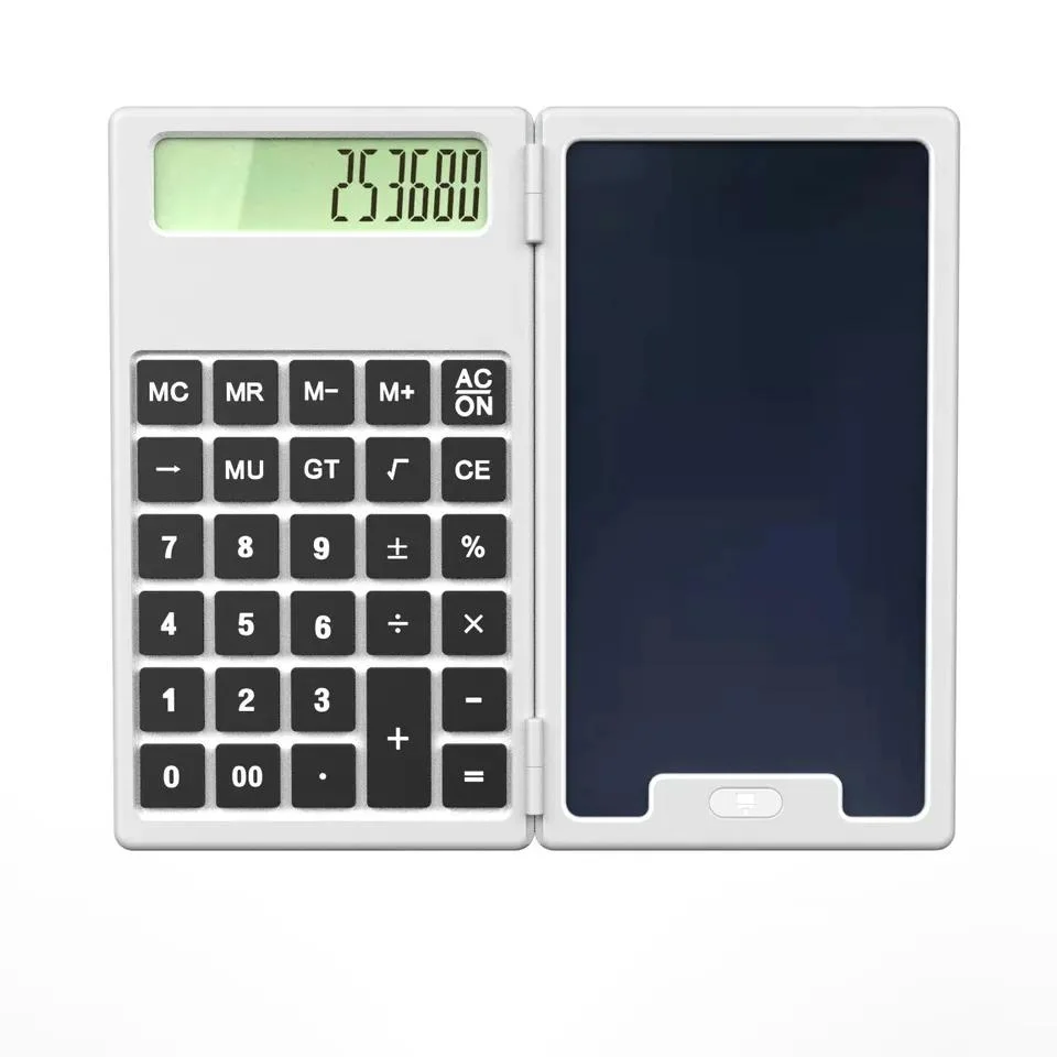 Nouveaux outils d'apprentissage de conception Mini Calculatrice 12 chiffres Bloc-notes pliable Calculatrice