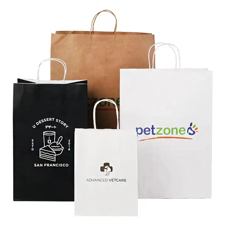 Wholesale Custom Printed Brand Logo Design Promotion Luxury Clothing Retail Gift Shopping Black Jewellery Paper Bag with Handle