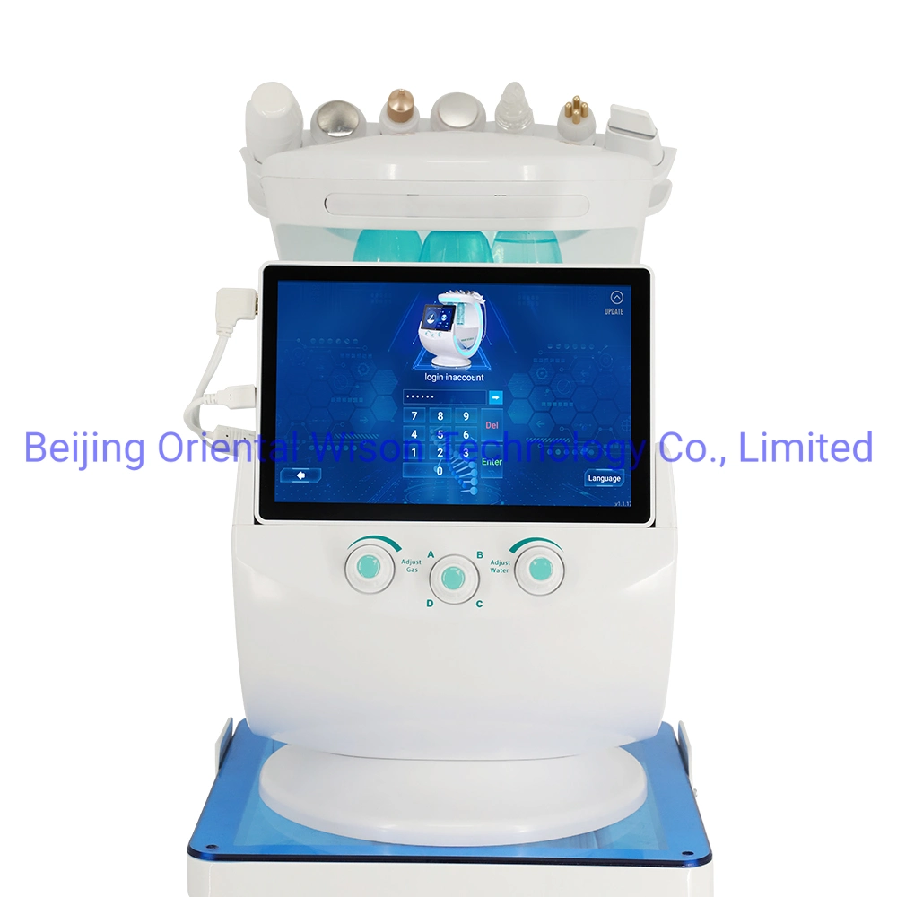 Heißer Verkauf 7 in 1 Smart Ice Blue Sauerstoff Gesichtsbehandlung RF Aqua Skin Dermabrasion Sauerstoffhydra Maschine