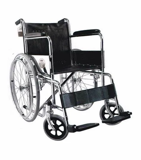 Lightweight Folding Steel Wheelchair for Caring for Disabled People