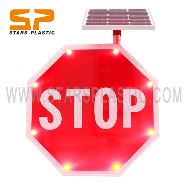 Traffic Safety Signs in India Arabic LED Flashing Police Stop Sign on School Bus Solar Stop Go Sign Board