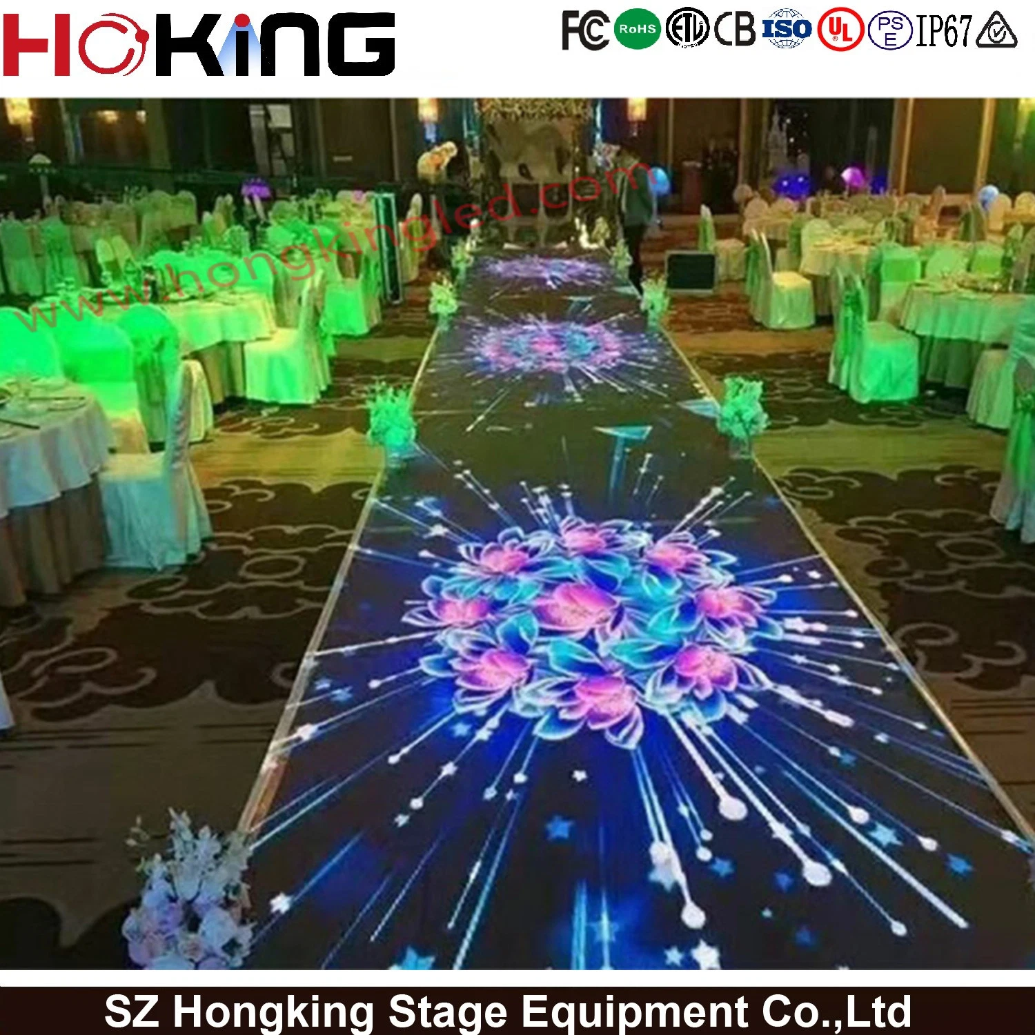High Resolution Indoor LED Dance Floor Display Screen Signage for Advertising