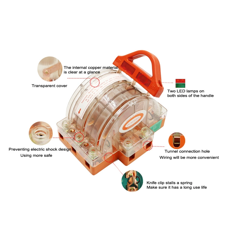 مفتاح تبديل الإسقاط المزدوج 3 أقطاب 2 يدوي انقل مفتاح الكاشطة بقدرة 63A