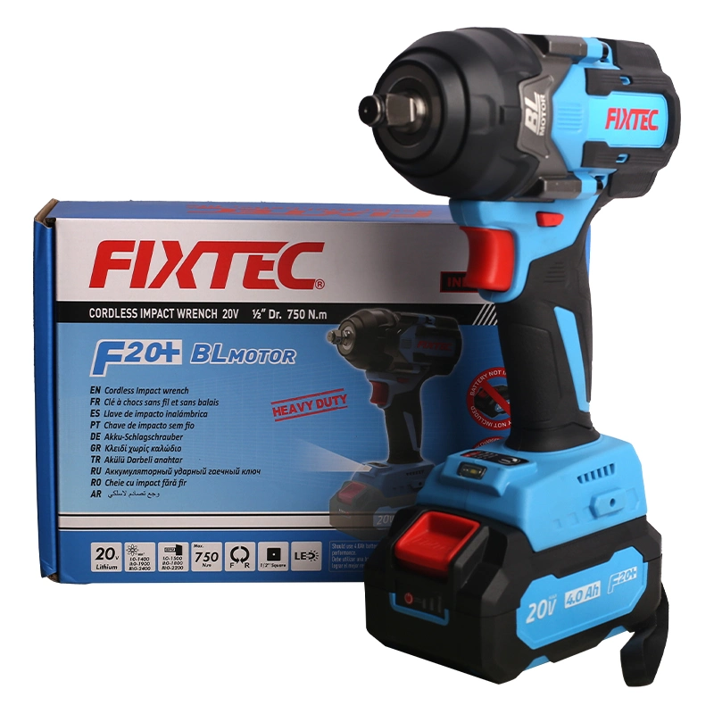 Fixtec 20V Cordless Brushless Impact Wrench 1/2" New Arrival Impact Drill Set Mode DIY Construction