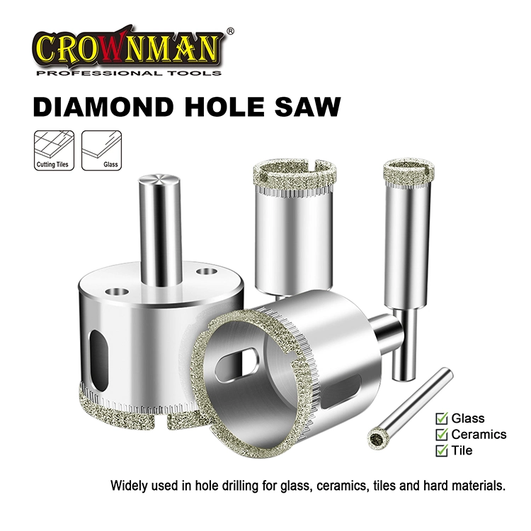 Crownman Diamond Hole Saw with Carbon Steel Material with Nickel Plated, Power Tool Accessories