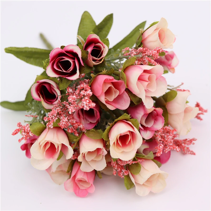 Artificial Flowers Lint Roses Single Stem Blooming Rose