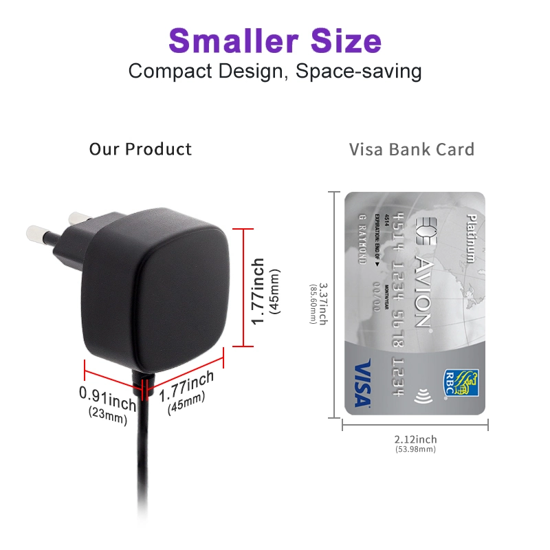 Kostenloser Adapter für Probennetzteil 5V 1A 5V 2A 5V 3A mit GS CE Ukca Kc KCC PSE UL FCC C-Tick SAA RoHS 12V DC-Backup-Batterie für CCTV