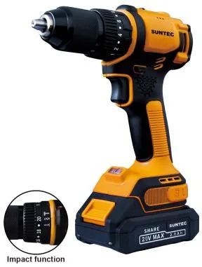 Suntec Factory Power Tool Set Cordless Electric Impact 20V 55n. M 13mm Drill