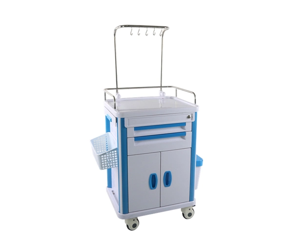 Venta caliente Muebles médicos de emergencia de ABS de anestesia clínica transfusión Medicina Carro camilla de hospital