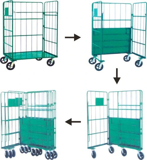 Foldable Warehouse Logistics Trolleys Warehouse Trolleys with Doors