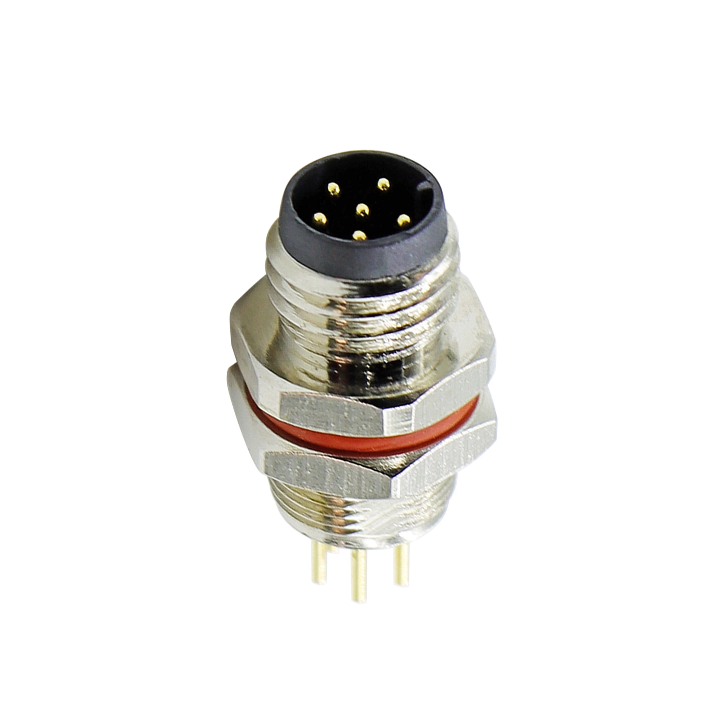 M8 Sensor Socket Board End Rear Lock Welded Wire Connector 6core Waterproof Straight Female Socket