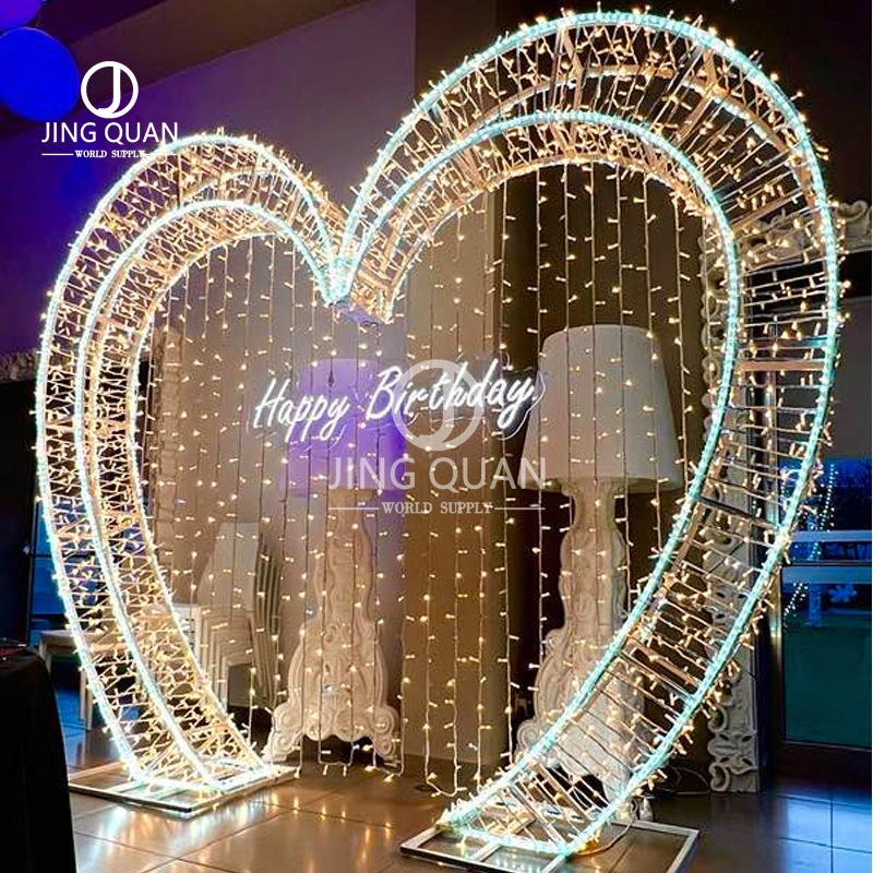 Giant Beautify Commercial Lamps Christmas Holiday Lighting Ornaments Arch Heart Motif Light Street Mall Decorations