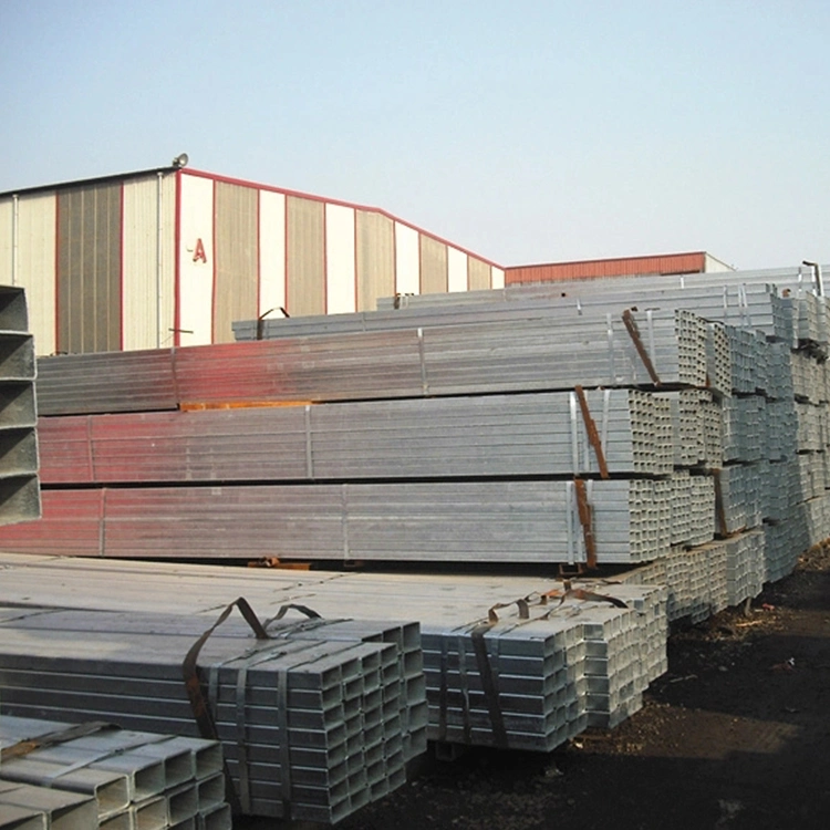 Tubo rectangular galvanizado previamente laminados en frío Plaza soldado / Tubo de acero rectangulares/metro/sección hueca