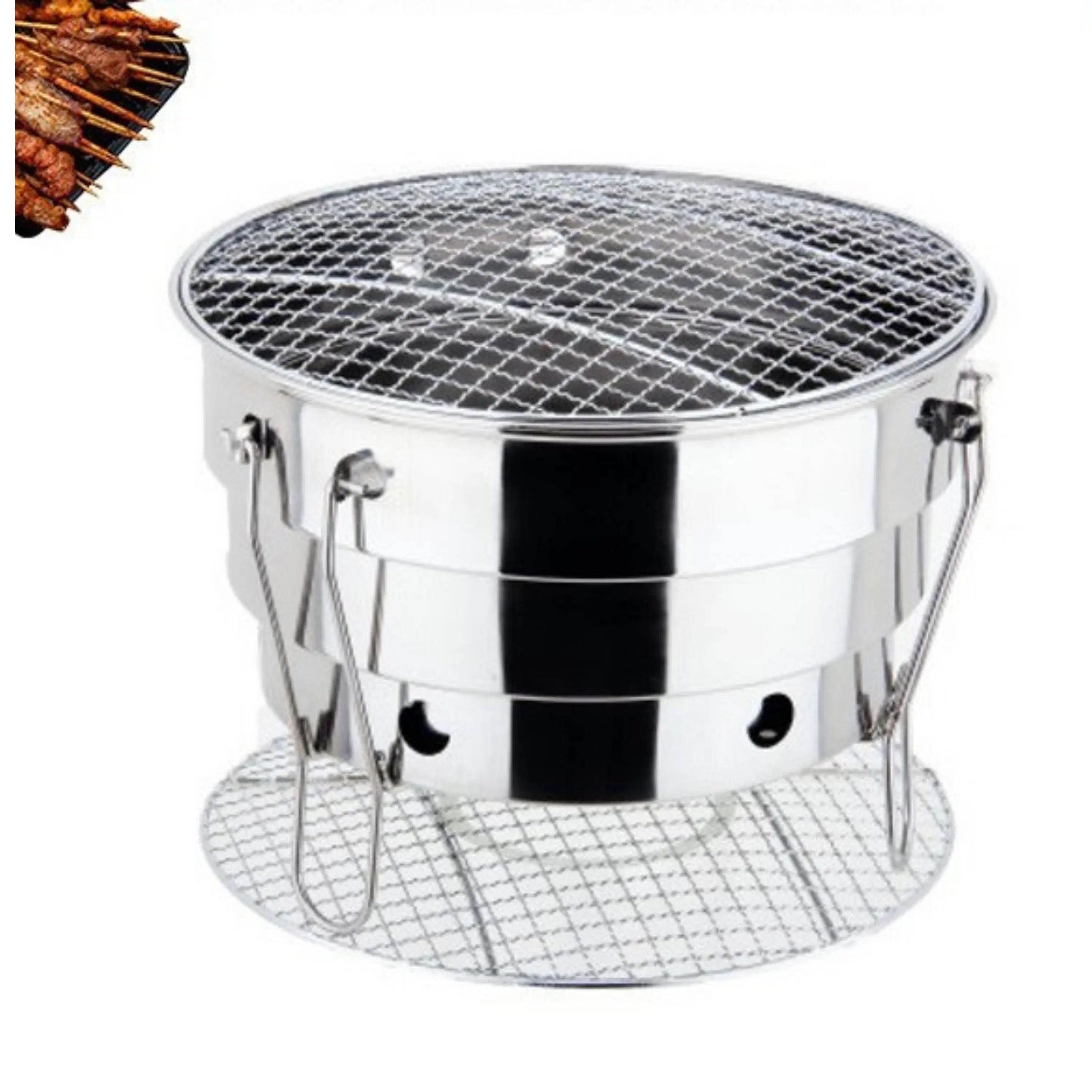 Stainless Steel Portable Charcoal Grill, Korean BBQ Grill, Desktop Grill