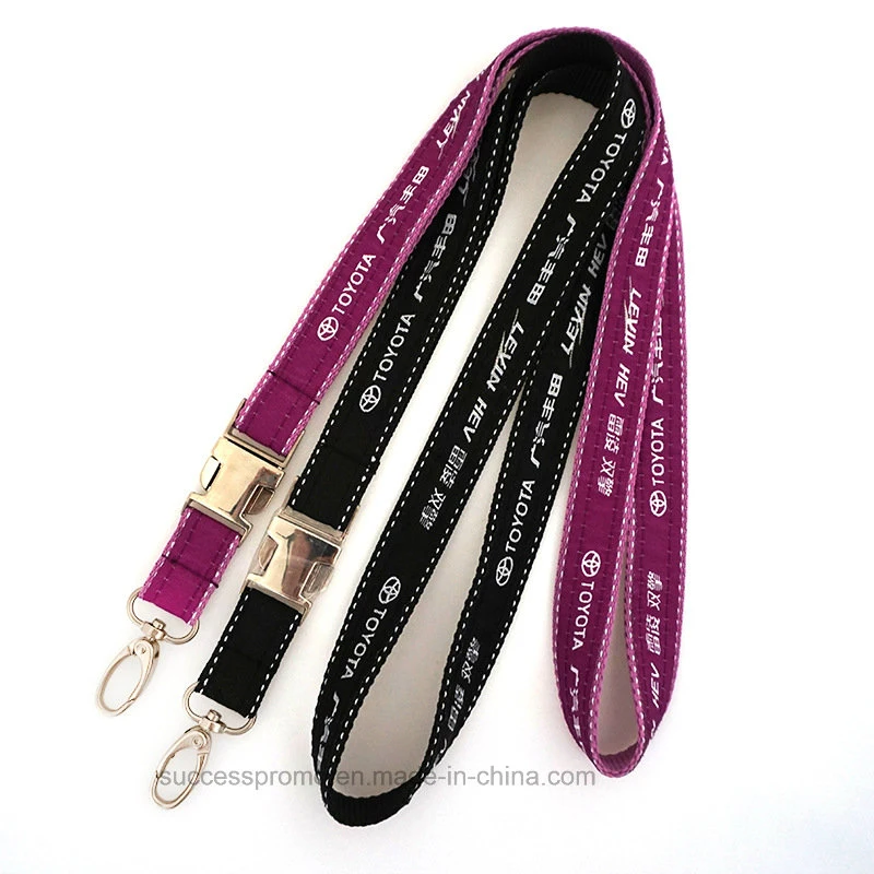 Printed Promotion ID Card Lanyard with Detachable Buckle