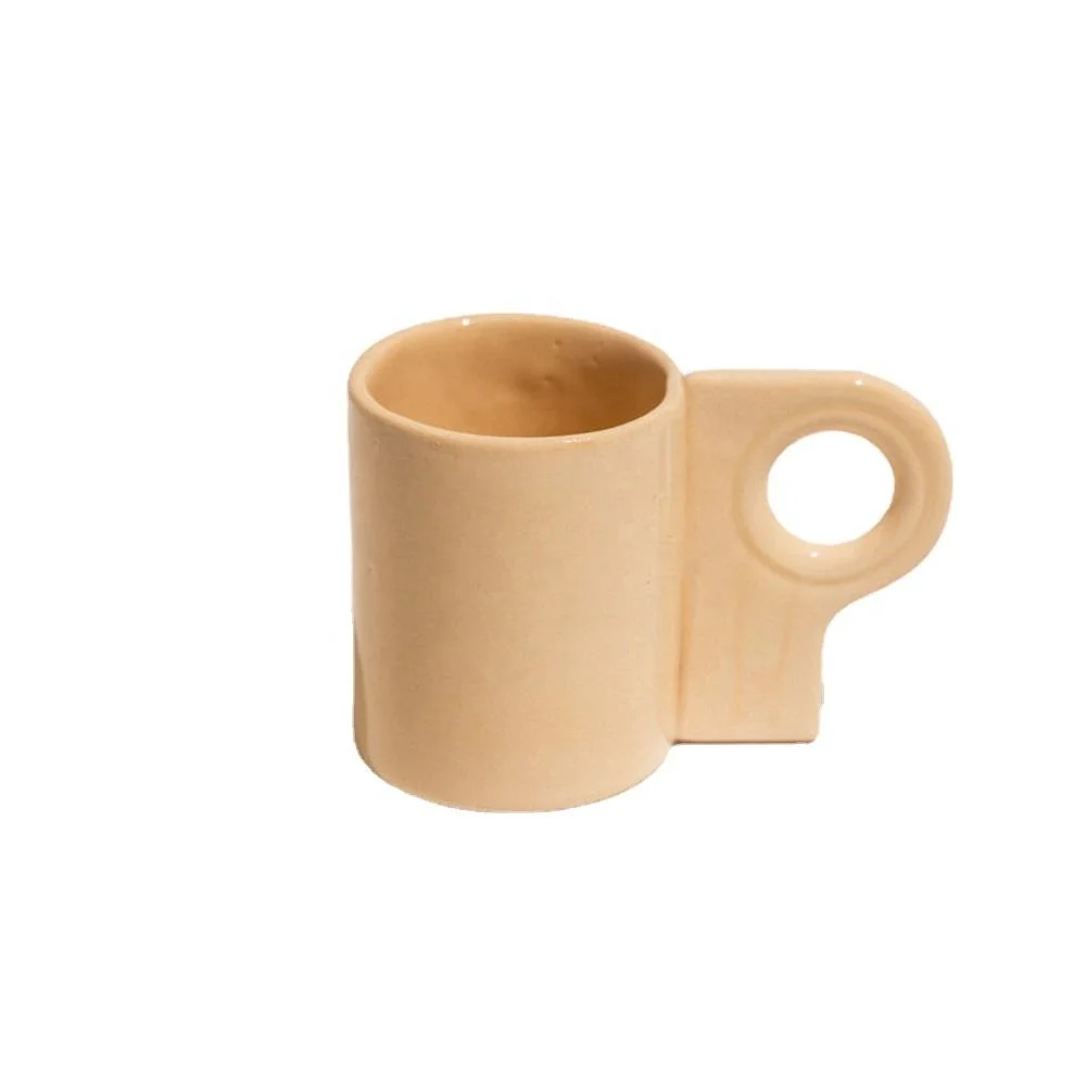 Canecas de café de cerâmica nórdica de alta qualidade, bonitas canecas com alça em forma de anel para chá com leite, utensílios de cozinha para sublimação, presentes de caneca para casais.