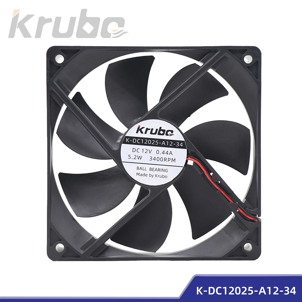 Blowers 120mm DC Compact Fan, Ball Bearing, for Cabinet Refrigeration, Heat Dissipation (K-DC12025-A12-34)