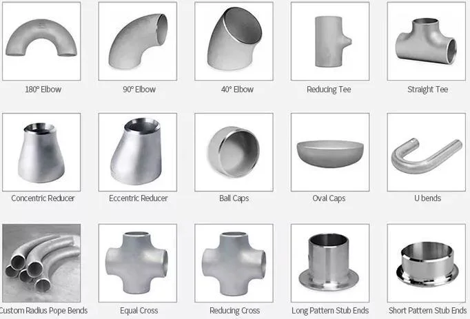 Stainless Steel Mill Surface Sch40 Sch80 Elbow Bend Tee Reducer Flange Pipe Fittings