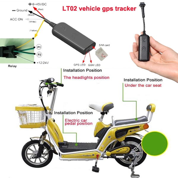 GPS Tracker de tamaño pequeño para coche, motocicleta, seguimiento en línea gratuito Lt02 (EF)