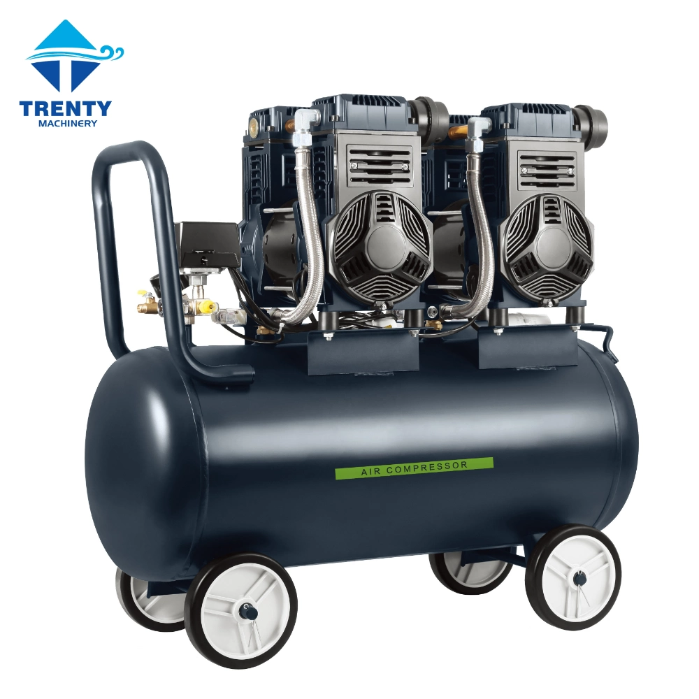 1500W*2 8bar 100% Oil-Free Piston Compressor Energy-Saving Reciprocating Air Compressors New Product 2021