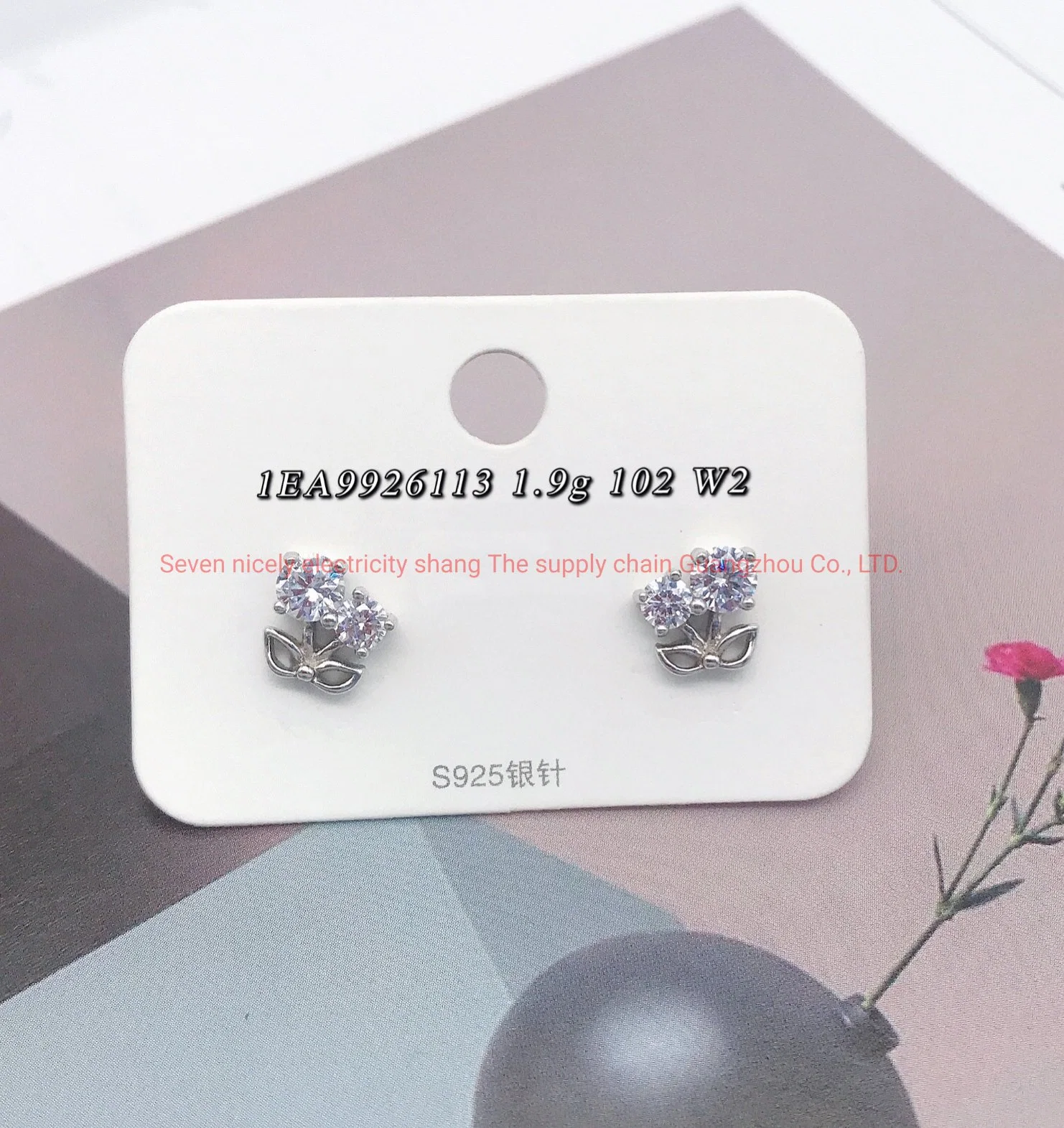 Fashion Hot Sale 925 Sterling Silver High quality/High cost performance  Custom Jewellery with White CZ Women Fancy Earrings