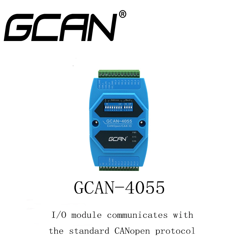 Gcan4055 CANopen CAN Bus IO-Modul 8DI 8do Digitaleingang Und Ausgang CANopen CAN Bus IO-Modul