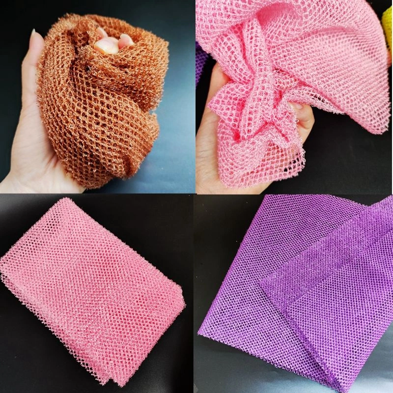 Peeling Nylon Mesh Body Scrubber Lange Bad Schwämme African Peeling Netzschwamm für Zellentferner für abgestorbene Haut